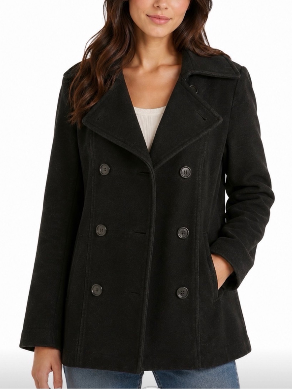 NAFNAF super soft Women’s Double-Breasted Black Blazer Jacket size 40 (medium)